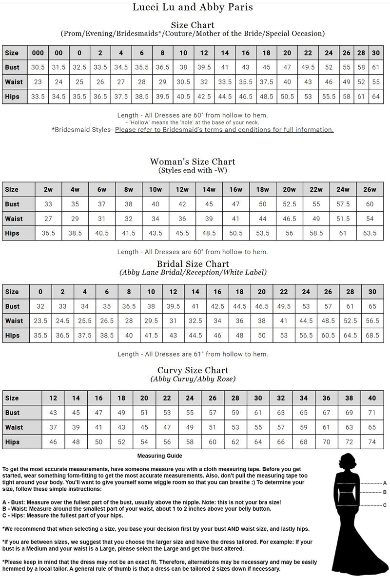 Abby Paris Size Chart