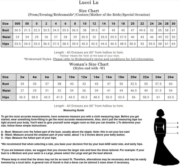 Lucci Lu Size Chart