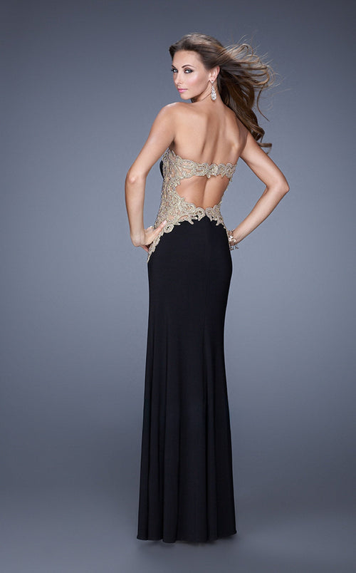 La Femme 20855 Jersey Slit Sleeveless Prom Dress
