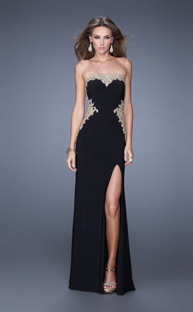 La Femme 20855 Jersey Slit Sleeveless Prom Dress