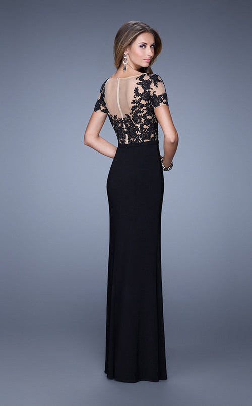 La Femme 20957 Jersey Embroidered Slit Prom Dress
