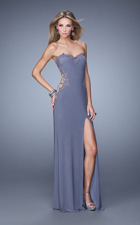 La Femme 20972 Jersey Slit Sleeveless Prom Dress