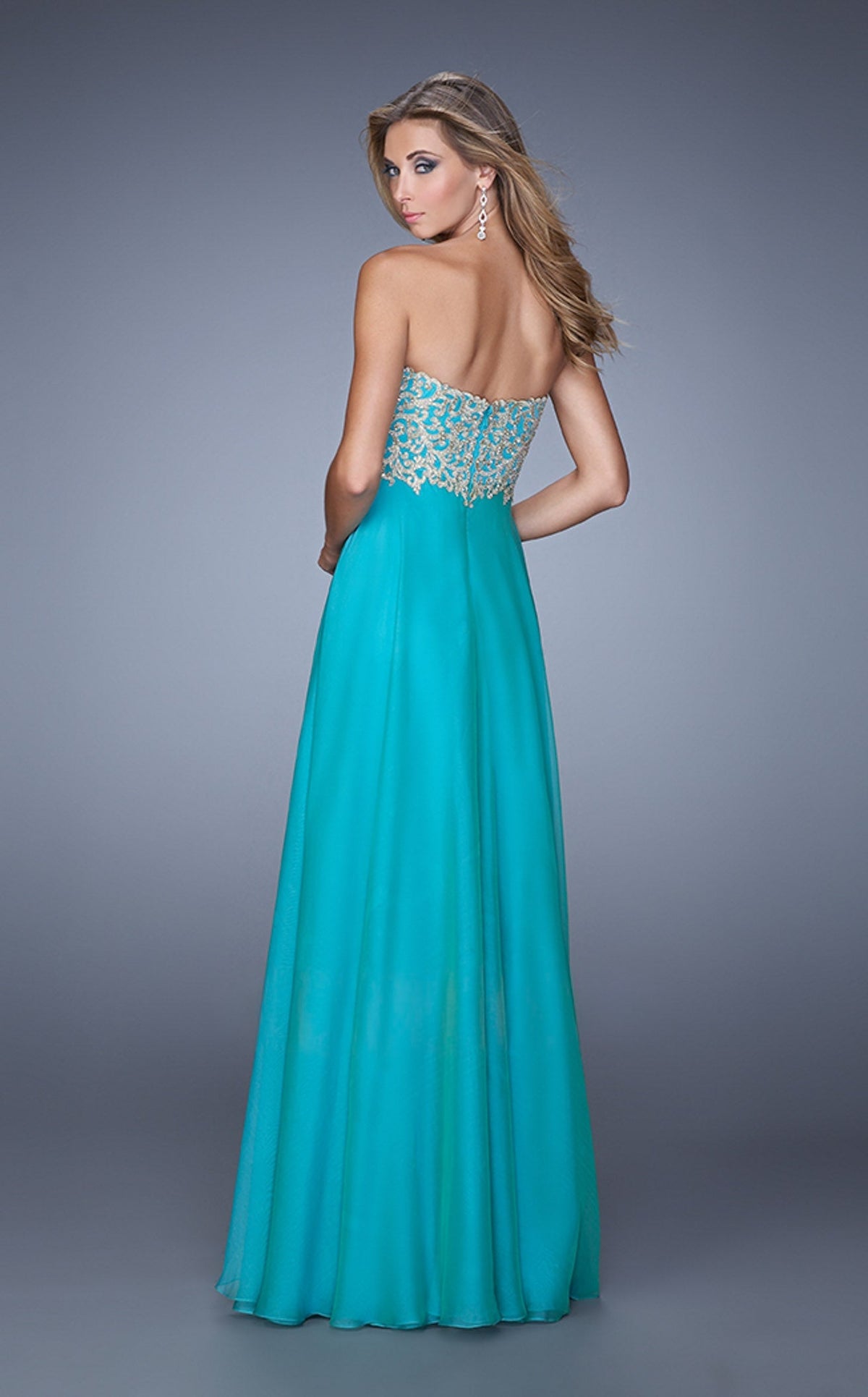 La Femme 20994 Chiffon Slit Sleeveless Prom Dress