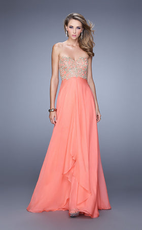 La Femme 20994 Chiffon Slit Sleeveless Prom Dress