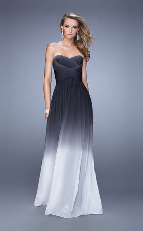 La Femme 21515 Chiffon Slit Sleeveless Prom Dress