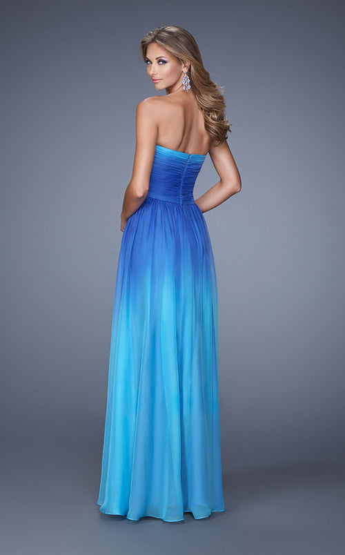La Femme 21515 Chiffon Slit Sleeveless Prom Dress