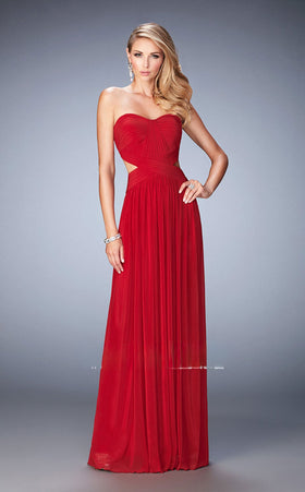 La Femme 21948 Chiffon Slit Sleeveless Prom Dress