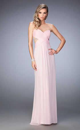 La Femme 22470 Chiffon Slit Sleeveless Prom Dress