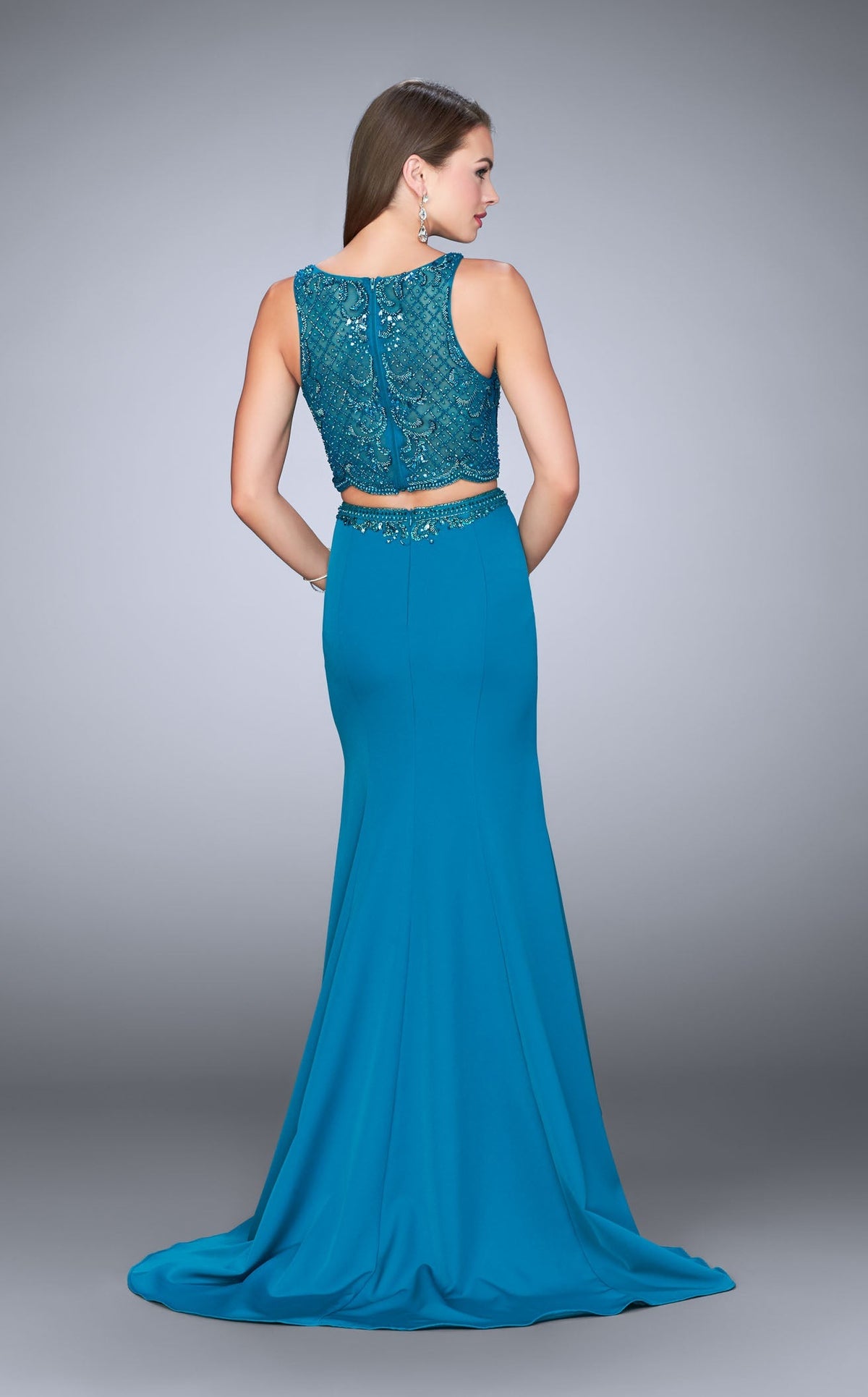 La Femme 23907 Jersey Slit Sleeveless Prom Dress