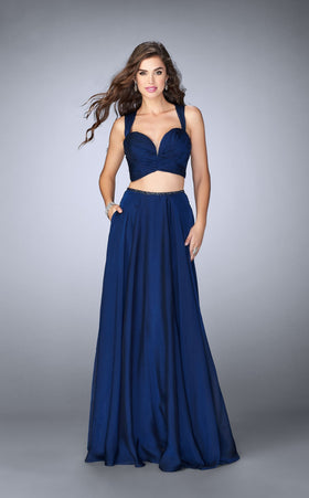 La Femme 23979 Jersey Slit Sweetheart Sleeveless Prom Dress
