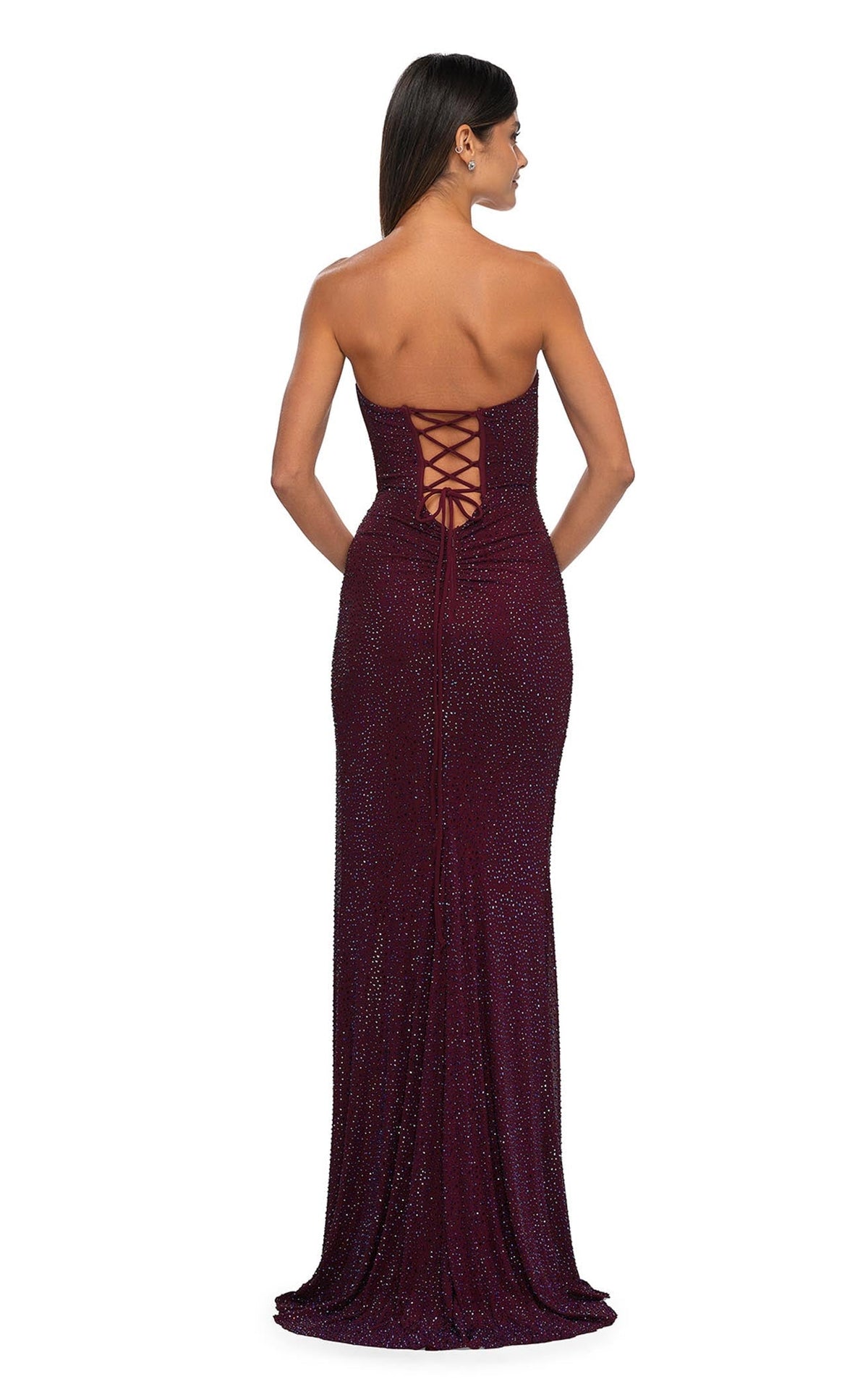 La Femme 32422 Jersey Slit Sweetheart Sleeveless Prom Dress
