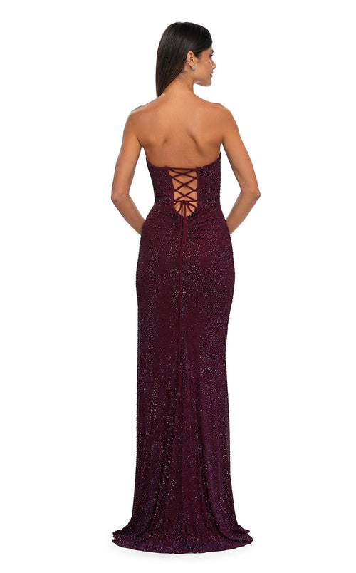 La Femme 32422 Jersey Slit Sweetheart Sleeveless Prom Dress