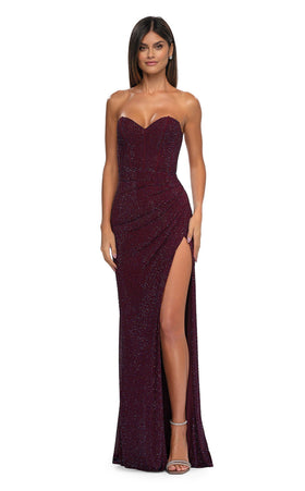 La Femme 32422 Jersey Slit Sweetheart Sleeveless Prom Dress