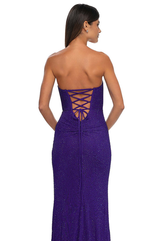 La Femme 32422 Jersey Slit Sweetheart Sleeveless Prom Dress