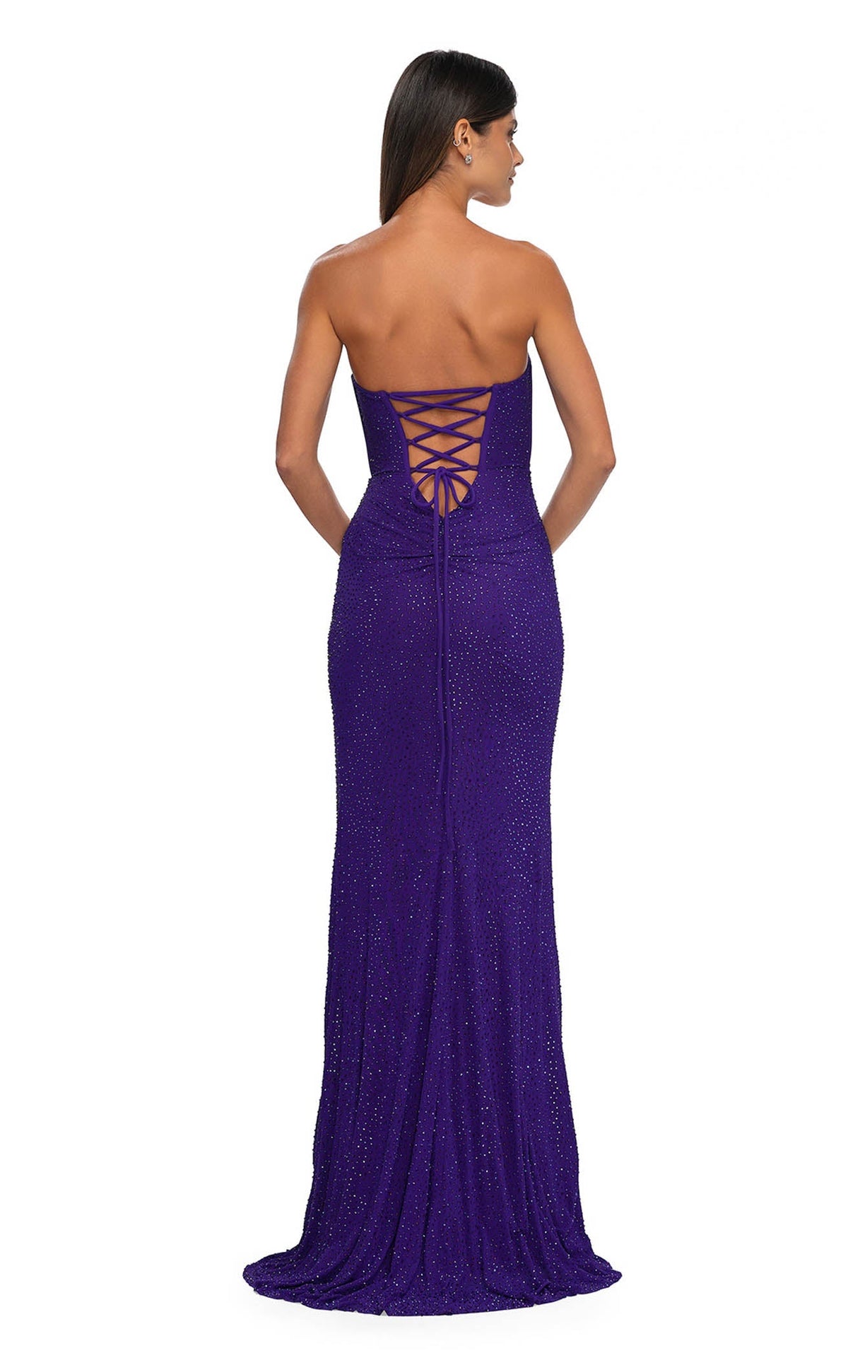 La Femme 32422 Jersey Slit Sweetheart Sleeveless Prom Dress