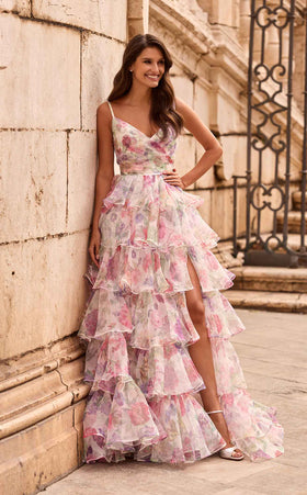 La Femme 33740 Chiffon Slit Sleeveless A Line Prom Dress