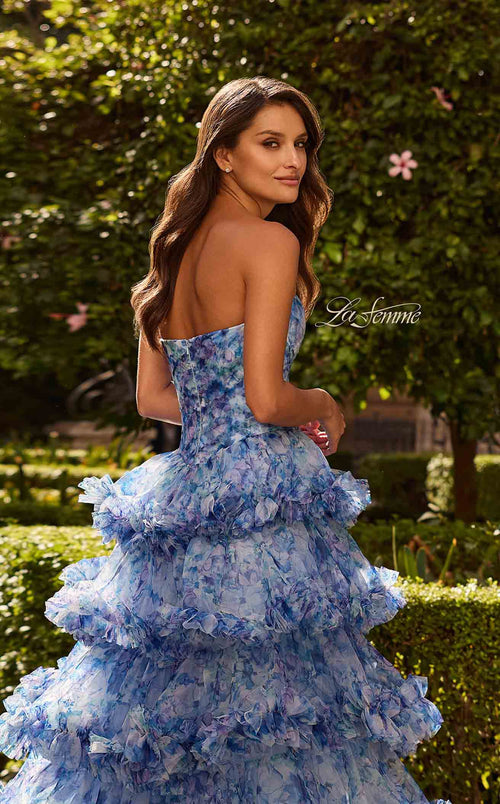 La Femme 33855 Chiffon Slit Sleeveless A Line Prom Dress