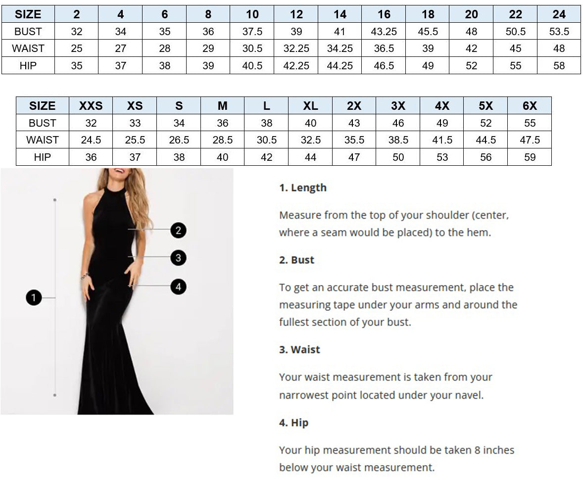 Cinderella Divine Size Chart