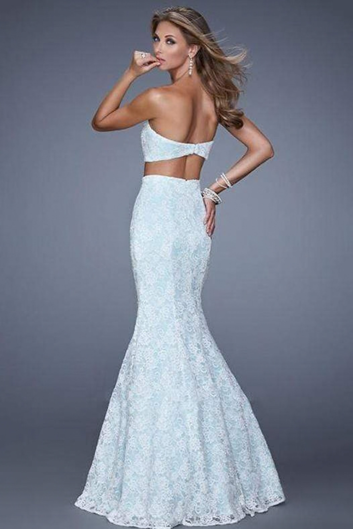 La Femme 21096 Sweetheart Two-Piece Lace Mermaid Prom Dress