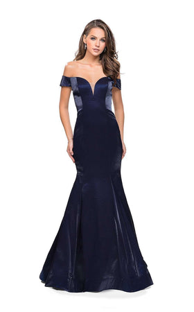 La Femme 25764C Slit Off the Shoulder Sleeveless Formal Dress