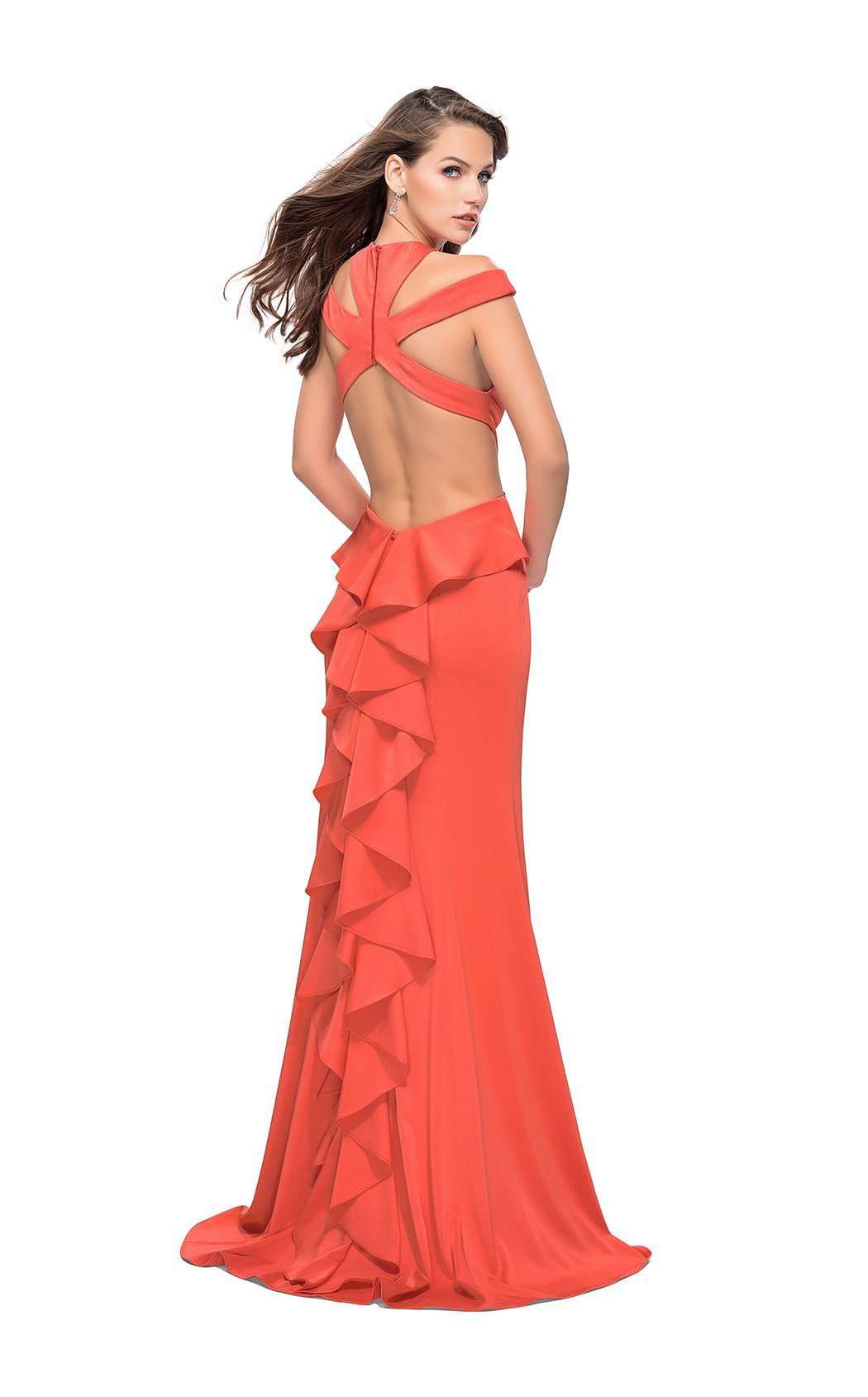 La Femme 25971C Slit Cutout Sleeveless Prom Dress