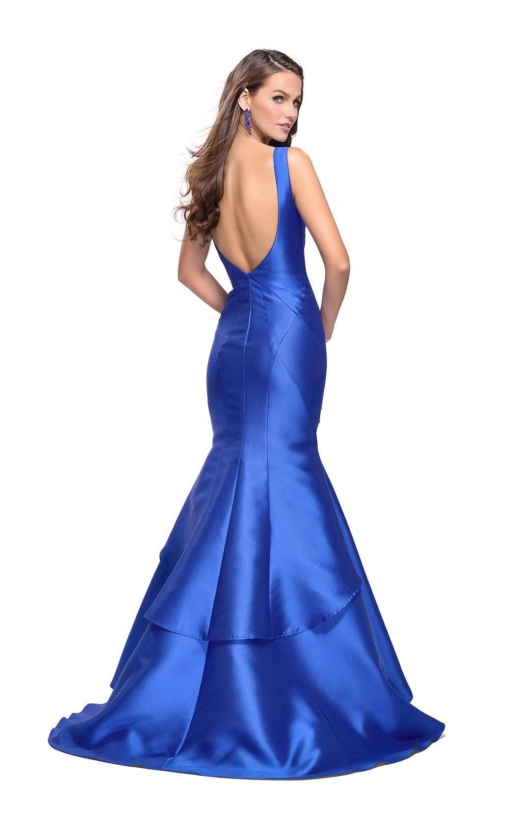 La Femme 26046C Slit V Neck Sleeveless Mermaid Prom Dress
