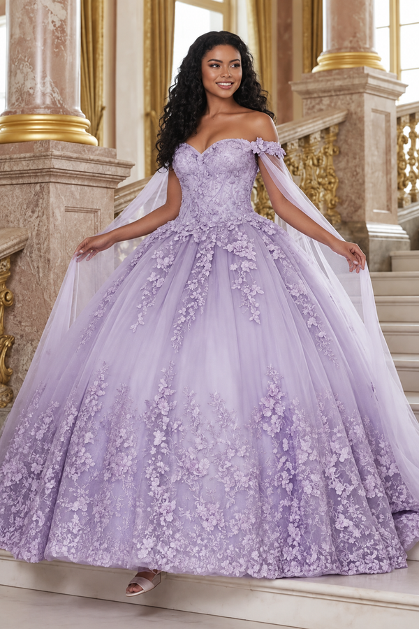 Layla K LK236 Sweetheart Lace up Back 3D Embellished Quince Gown
