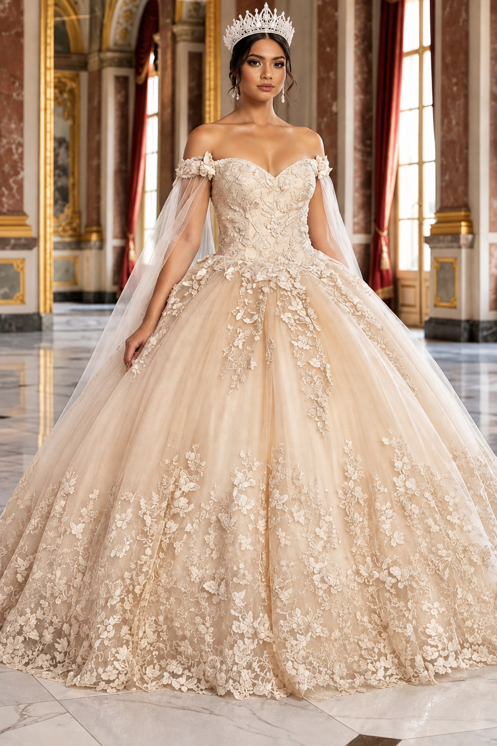 Sweet 16 Birthday Party Dress in Champagne Style LK236 Ball Gown