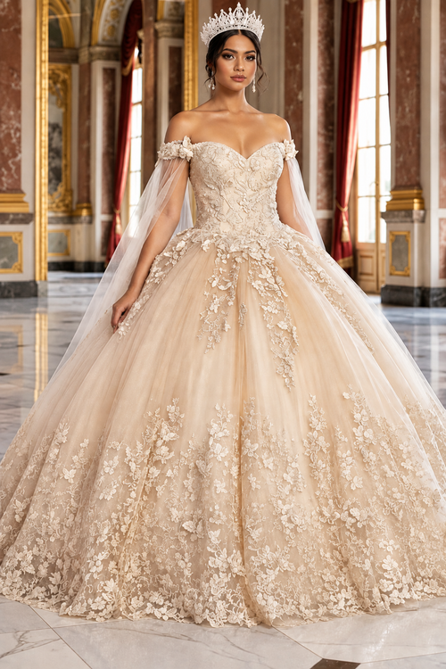 Sweet 16 Birthday Party Dress in Champagne Style LK236 Ball Gown