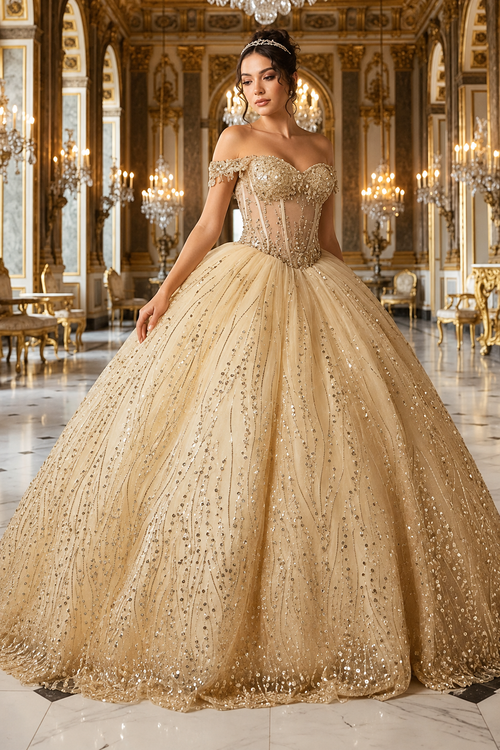 Quince Dress Sweetheart Sleeveless Sequin Ball Dance By Layla K LK264