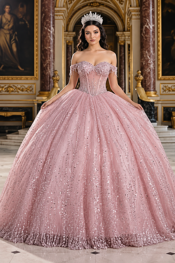 Quince Dress Sweetheart Sleeveless Sequin Ball Dance By Layla K LK264