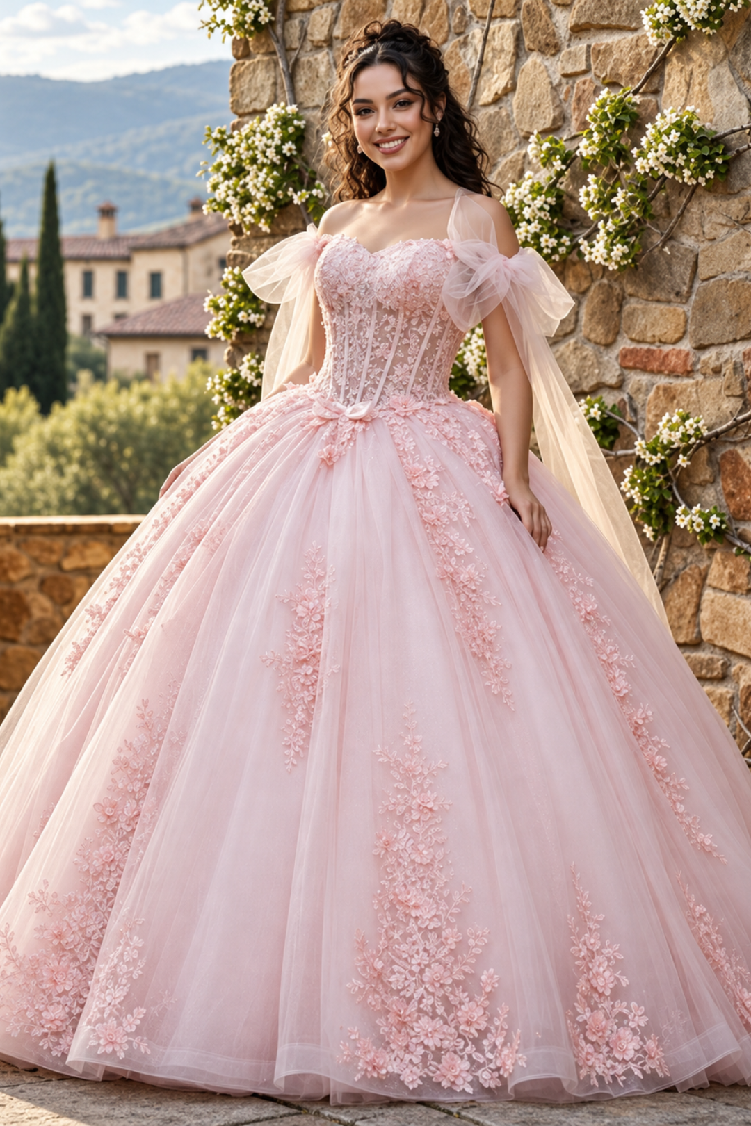 Plus Size Ball Gown in Blush | Formal Quinceanera Dress by LK280
