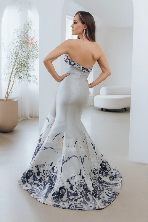 Terani Couture 241E2494 Floral Print Long Formal Prom Evening Gown