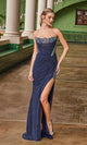 Vestido de fiesta con cuentas y sin tirantes Nox Anabel M1705
