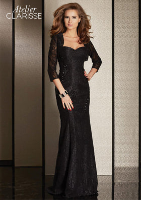 Clarisse M6201 Sweetheart Lace Evening Dress with Jacket Detail