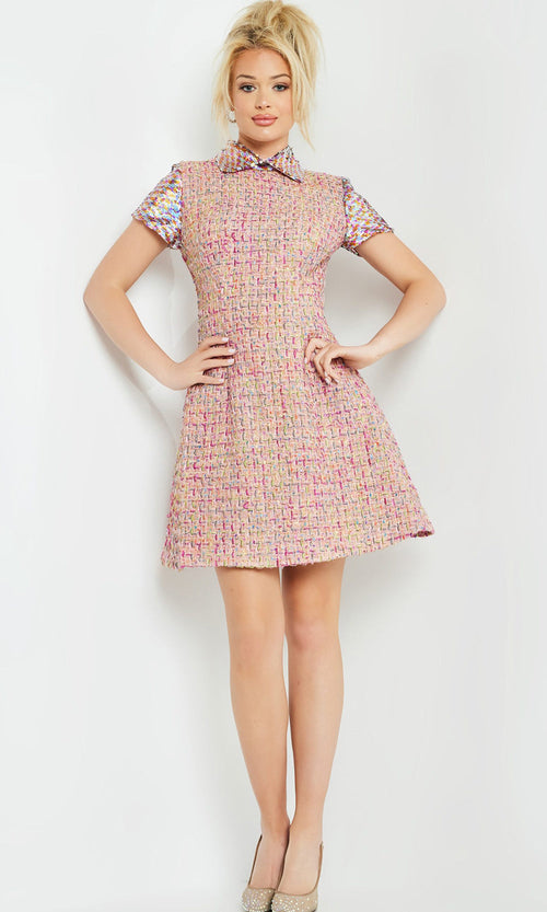 Striking Multicolor Sequined Mini Dress by Jovani