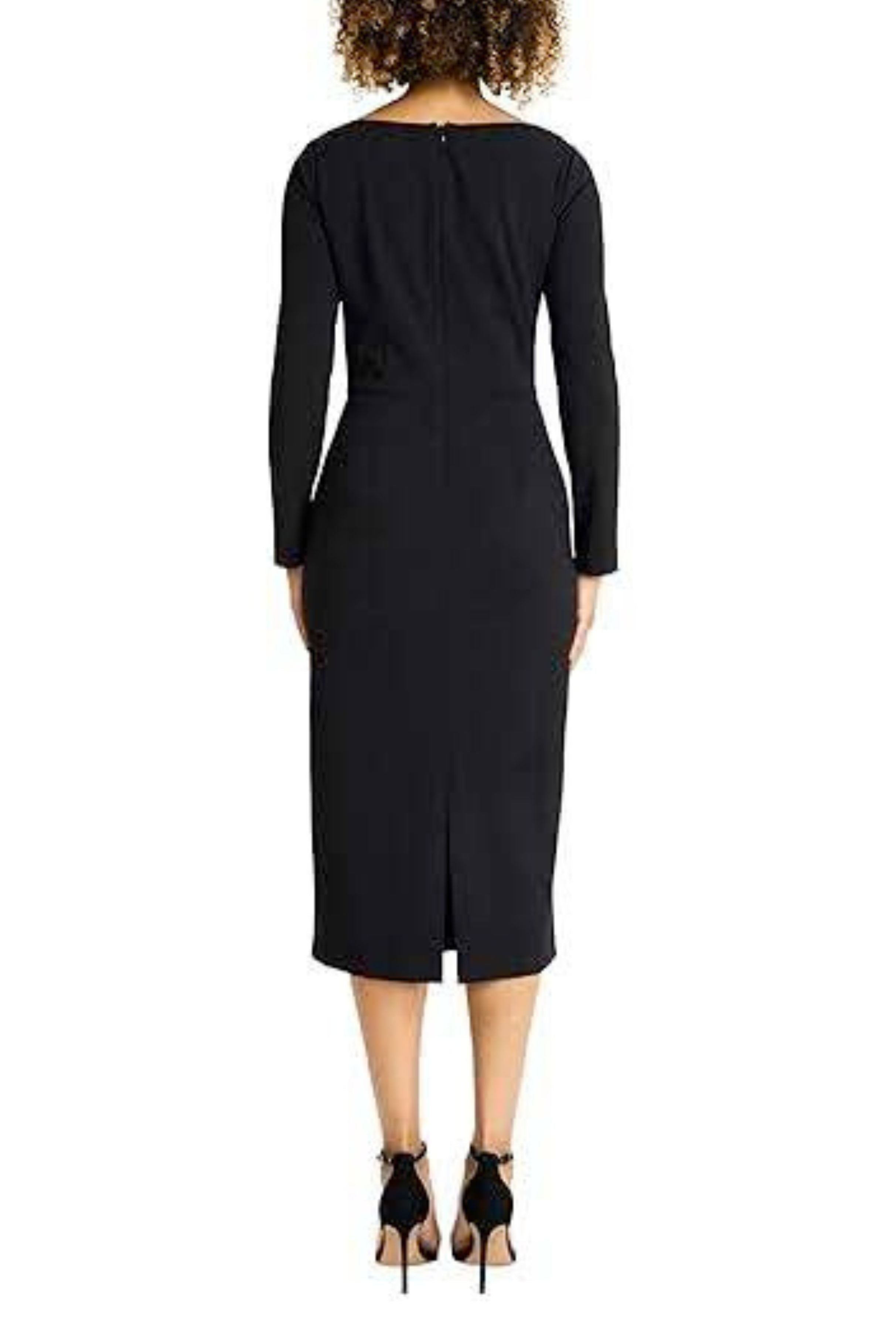 Black Long Sleeve Beaded Evening Dress by Maggy London G6183M