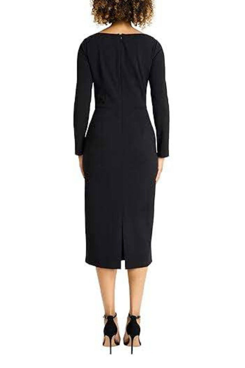 Black Long Sleeve Beaded Evening Dress by Maggy London G6183M
