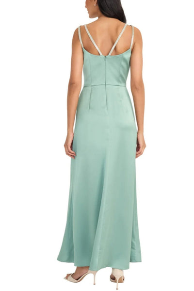 Charmuse Evening Long Jade Sweetheart Neckline Rhinestone Detail Dress by Maggy London G6393M