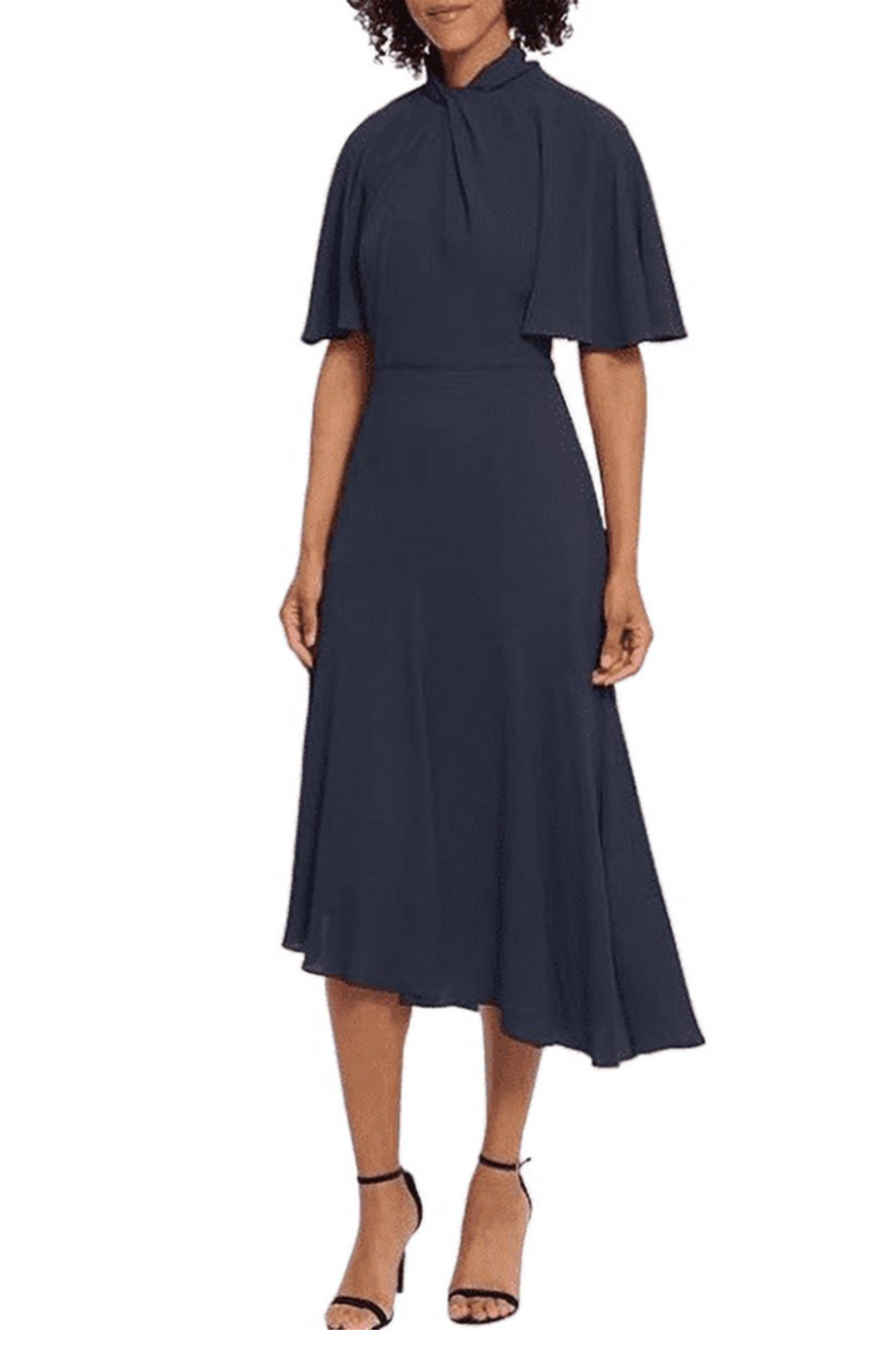 Maggy London Twist Neck Front Detail Bodice Dress Navy / 10