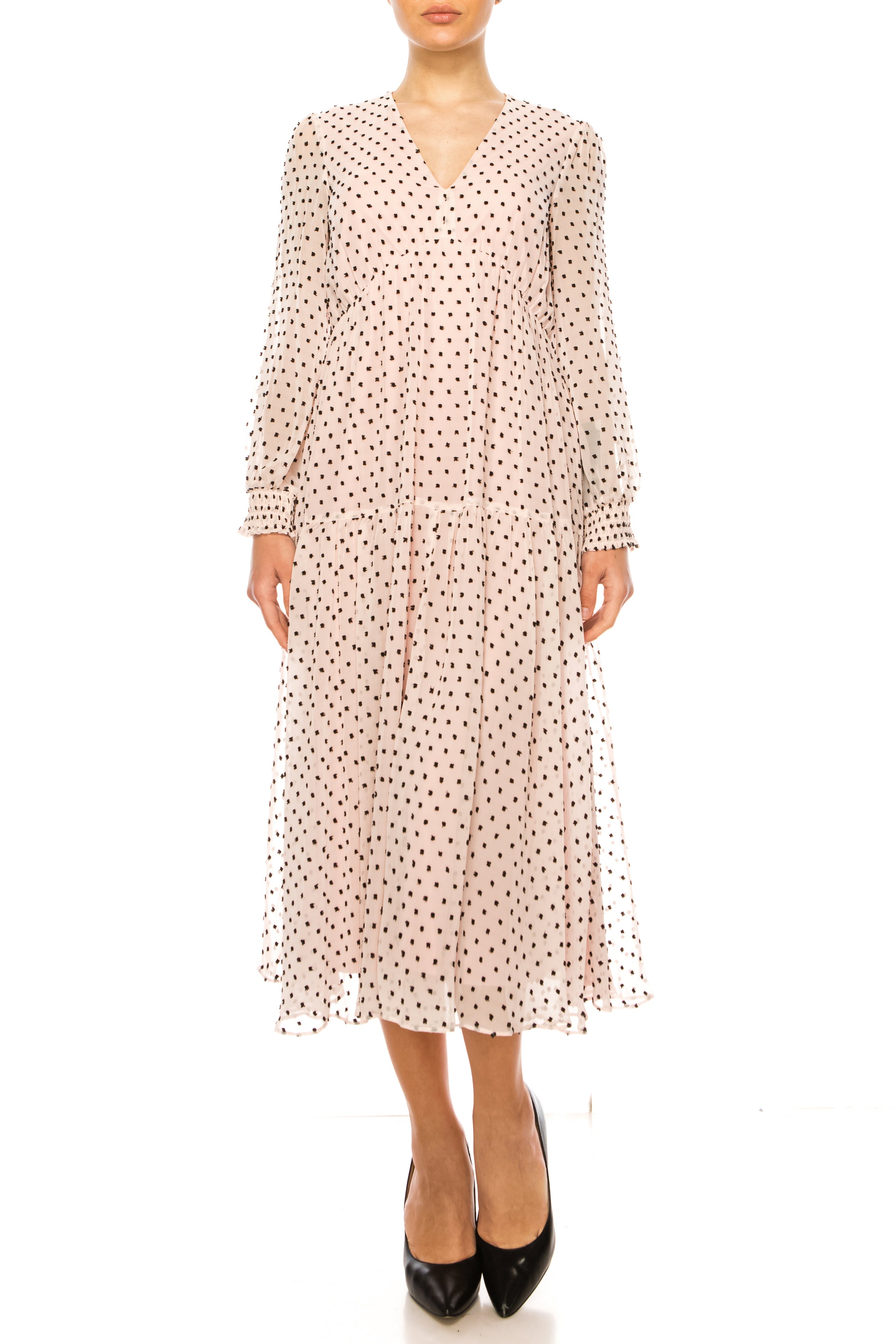 Maison Tara 58711MA Long Sleeve Empire Waist Maxi Dress