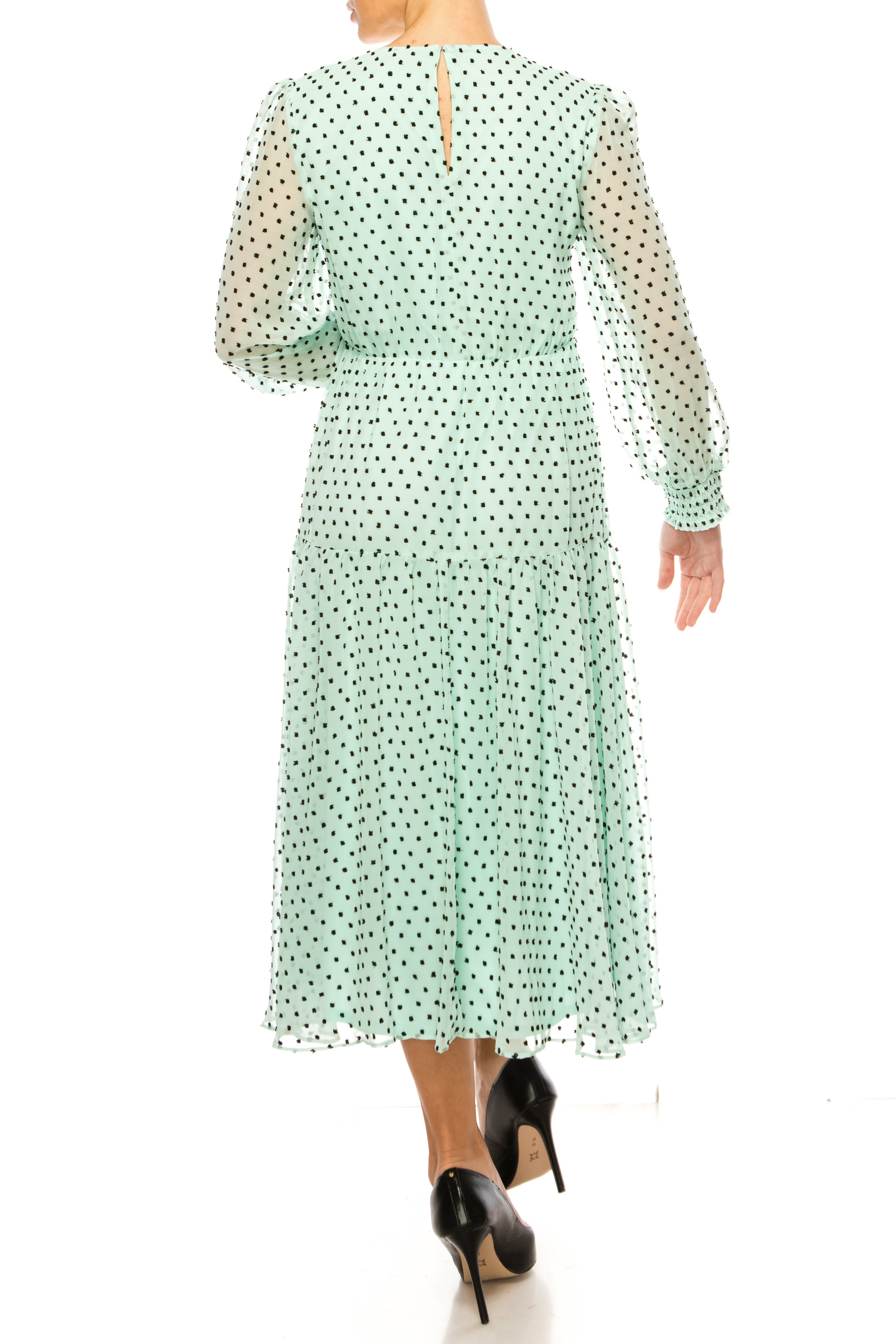 Maison Tara 58711MA Long Sleeve Empire Waist Maxi Dress
