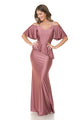 Bridesmaid Dress V-Neck Ruffled Sleeve Evening Dress By Lenovia 5282