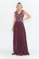 Mother Of The Groom Dress V-Neck 3/4 Sleeve Gown By Lenovia 8341-New Collection