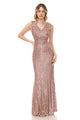 Vestido formal con escote en V, sin mangas, con lentejuelas, de Lenovia 5246