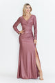Vestido de madre de la novia con escote en V y corte entallado de Lenovia 5323 (Nueva colección)