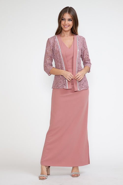 Mother Of The Groom Dress V-Neck Jacket Formal Gown By Lenovia 5293