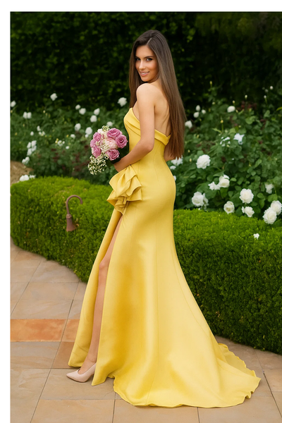 Terani Couture 2111p4019 Simple Long Bridesmaids Dress with a Slit