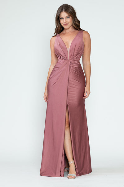 Bridesmaid Dress V-Neck Empire Bodice Ruched Prom Gown By Lenovia 5319-New Collection