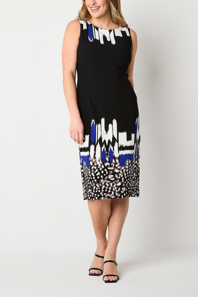 Maya Brooke 28513 Textured Abstract Print Sheath Dress with Cropped Bolero Jacket